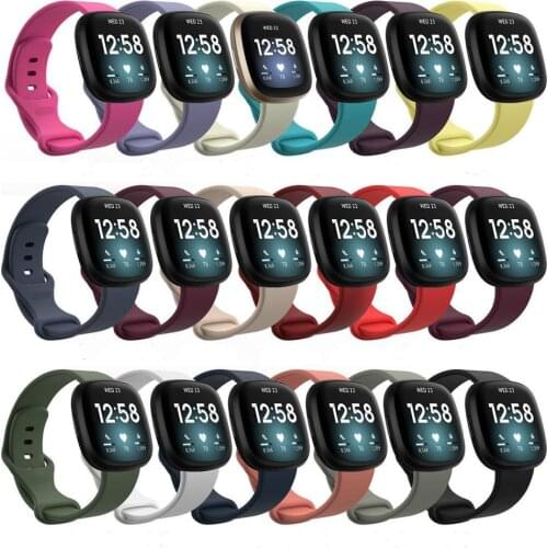 Silicone Band for Fitbit Versa 3 Smart Watch Double-Buck Waterproof Small Large Women Men Bracelet band for Fitbit Sense strap
