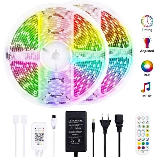 5M 10M RGB 5050 LED Strip Light Waterproof Bluetooth Infared Control SMD Flexible Changing Lamp Ribbon Sync To Music For Home