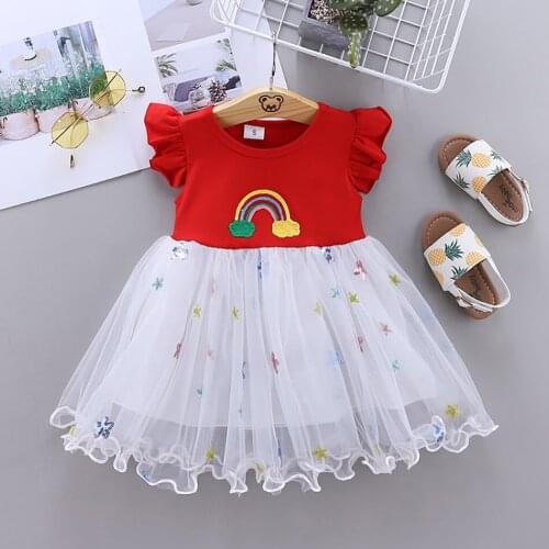 VOGUEON Princess Kids Baby Dress For Girls Fancy Wedding Dress Sleeveless Sequins Birthday Party Dress For Girl Summer Dresses