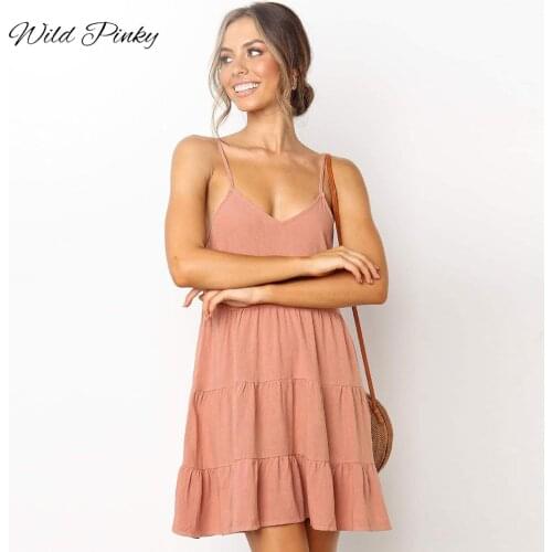 WildPinky Solid Summer Dresses