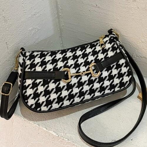 Houndstooth Womens Designer Fashion Shoulder Crossbody Bags for Women 2021 High Quality Lady Small Purse Handbag Messenger Bag
