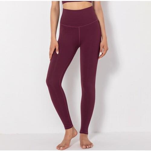 Ladies Yoga Leggings Soft Fitness Pants Solid Color Leggings High Waist Elastic Tights Nylon Leggings Outdoor Exercise Jeggings