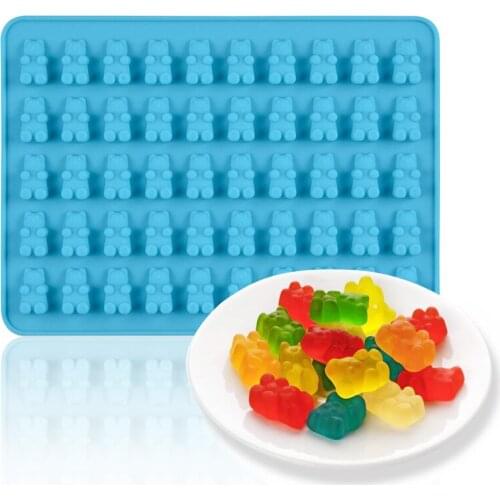 2PCS Samll Bear Shape Silicone Biscuit Mold Silicone Fondant Cake Mold Durable DIY Candy Jelly Mold Home Klitchen Baking Mould