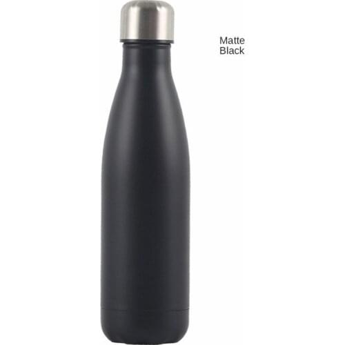 2021 Fashion New Simple 304 Stainless Steel Vacuum Flask Sports Bottle 500ml Matte Paint Cola Bottle Vacuum Flask