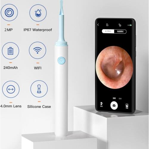 Ear Camera 5.0MP 1080P FHD WiFi Ear Scope Wireless iPhone Ear Scope Camera with 6-Axis Gyroscope For Android iOS Smartphone