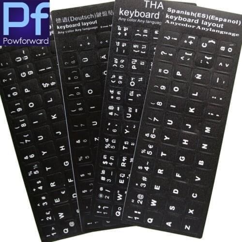 7PCS/PACK Spanish Espanol Arabic English Farsi Turkish BR Hebrew Russian French Aribic Italian THAI Keyboard Stickers Alphabet