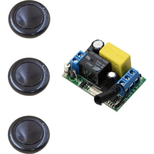 AC 220V 1CH 10A Wireless Relay Remote Control Switch System Wireless Remote Switch Receiver + Button Transmitter ; 315/433Mhz