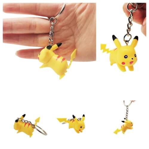 Pokemon Pikachu Keychain Anime Animal Model Funny Creative Keychain Cartoon Bag Ornaments Decoration Toys Childrens Gifts