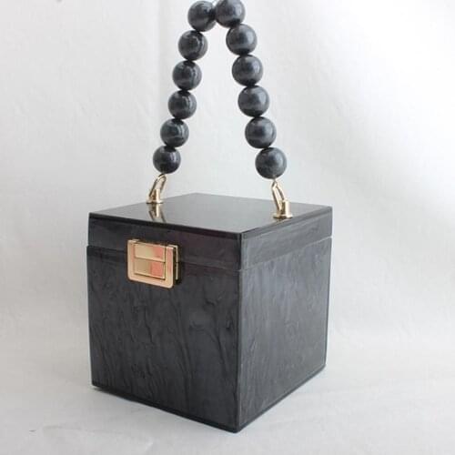 Special New Box Shape Acrylic Prom Handbag Ladies Wedding Evening Party Clutch Banquet Purse Bag Women Gift