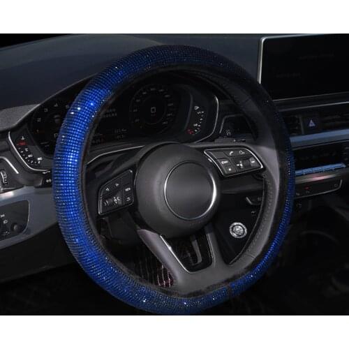 Sparking Crystal Colorful Rhinestone Car Steering Wheel Covers Women Diamante Rhinestone Car Covered Steering-Wheel Accessories