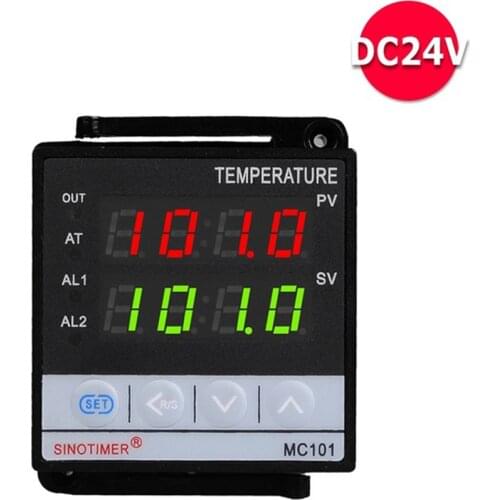 MC101 Power Supply 24VDC Fahrenheit or Celsius Display PID Temperature Controller SSR with Relay Output for Heat with Alarm