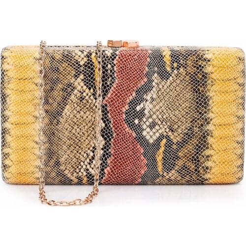 Serpentine Clutch Bag Ladies Snakeskin Pattern Dinner Banquet Bag Bridesmaid Bride Clutch
