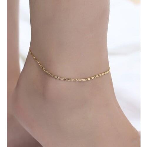Summer Beach Gold Charm Anklets For Women Silver Color Ankle Bracelet Woman Sandals On the Leg Chain Foot Jewelry Wholesale