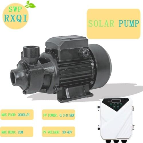 SOLAR SURFACE PUMP New DC Brushless Pump Display Screen 24v 210w or 0.3HP Max flow 2000L/H Max head 25m Inlet & Outlet 1" Agricu