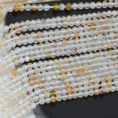 Natural Yellow Topaz Faceted Round Beads 2.3mm,3mm