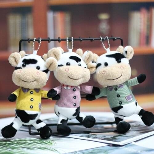 New lifelike cute fevarite Cartoons Cows15cm plush soft pretty pendant Keychain decoration kids funny lucky doll Wedding gifts