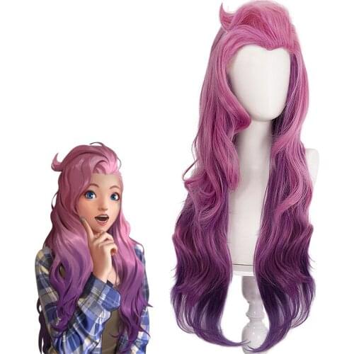 High Quality Game Cosplay Pink Wig Heat Resistant Synthetic Hair Carnival Halloween Party Props Wig Human Hair Women Gift