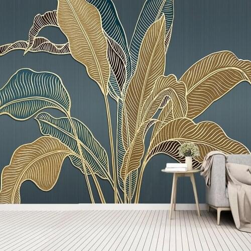 Custom 3D Banana Leaf Modern Luxury Photo Wallpaper Mural Bedroom Study Living Room Dining Room Wall Decoration Papel De Parede