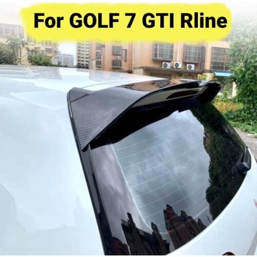 ABS Spoiler for Golf 7 GTI Rline 2014- 2017 Matte Black Carbon Fiber Spoiler Car Rear Wing Spoiler for Golf Rear Trunk Wing