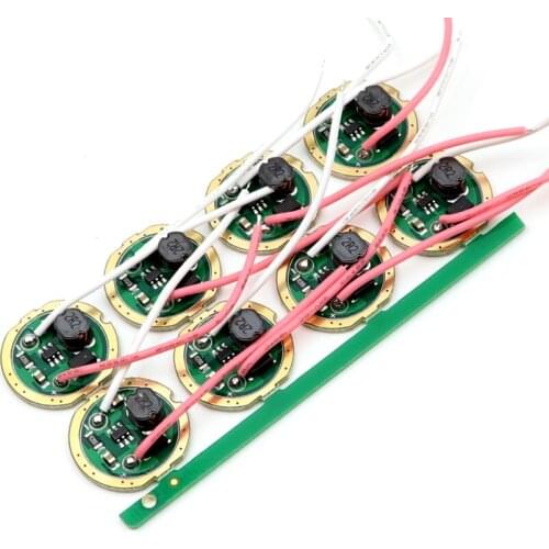 10PCS 15.3MM 20MM 3W LED Emitter led Flashlight Torch driver board single mode 1.5-3V input 700mA output Circuit Board