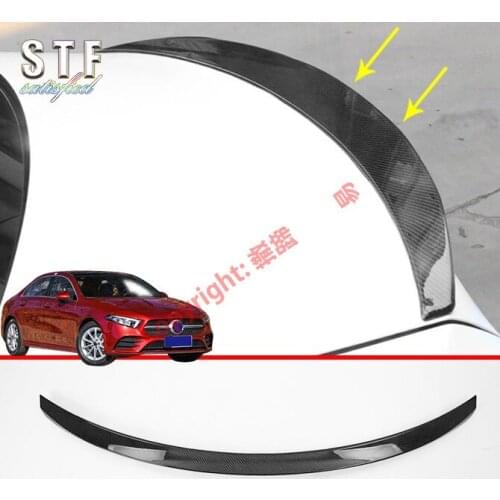 Carbon Fiber Style Rear Spoiler Wing Cover Trim Molding Garnish For Benz A Class W177 2019 2020