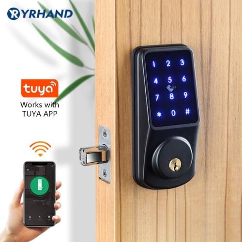 Tuya Smart Home WiFi Keyless Secure Keypad remote control deadbolt Electronic Digital Smart rfid door lock
