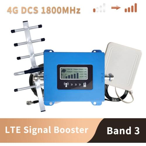 3G 4G LTE DCS 1800mhz Moblie Phone Booster GSM 1800 Signal Repeater Cellular Cell Phone Amplifier Network 65dB Gain LCD Display