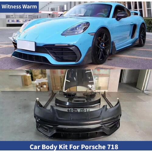 High quality Body kits Front bumper Rear lip Side skirts Engine hood bonnet Spoiler Side fenders For Porsche 718 boxster cayman
