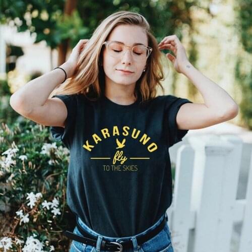 Funny Oya Oya Oya Haikyuu Japanese Anime Womens T Shirt Streetwear Harajuku Karasuno To The Skies Graphic Cotton Tops Tee