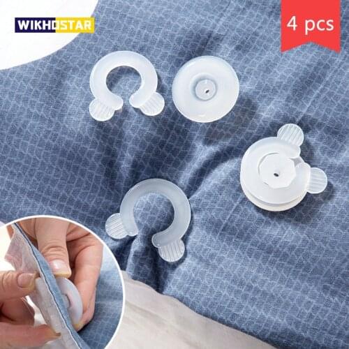 WIKHOSTAR 4/8 Pcs Comforter Grippers Bed Duvet Fastener Bed Sheet Clips Quilt Cover Sheet Holder Clamps Home Holder