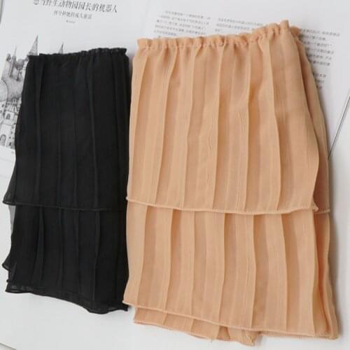 1M/lot 26CM wide black orange double-layer chiffon pleated lace home skirt hem curtain trimming lace accessories SC373