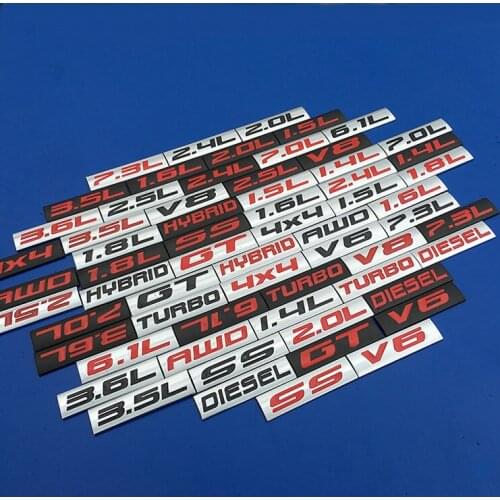 1 Pcs GT AWD Hybrid Diesel SS Turbo Logo Emblem Badge Decals Car Sticker For Benz BMW Mazda Chevrolet Skoda Ford Opel Audi Volvo