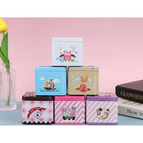 1PC Colorful Tin Box Sealed Jar Packing Boxes Jewelry Candy Box Small Storage Boxes