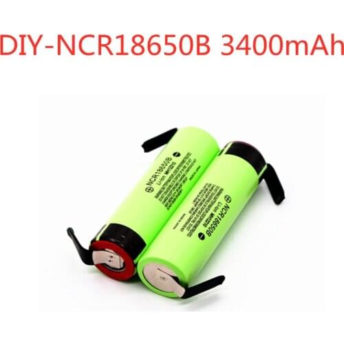 100% Original Nuevo NCR 18650B 18650 Li-ion recargable de la batera de 3400 mAh 3,7 V para linterna/or +DIY nquel pieza