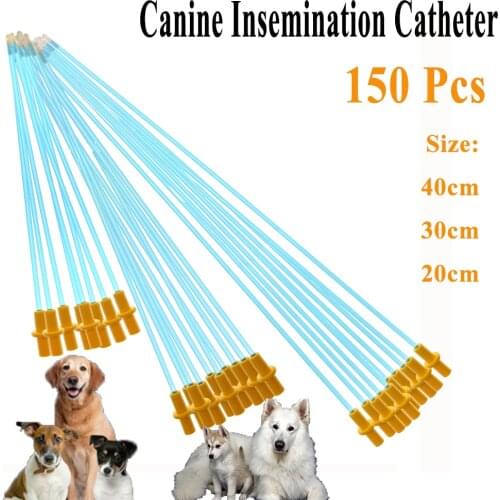 150PCS Canine Sperm Injection Tube Semen Deposition Artificial Insemination Pet Dog Disposable Vas Deferens Pipe Catheter