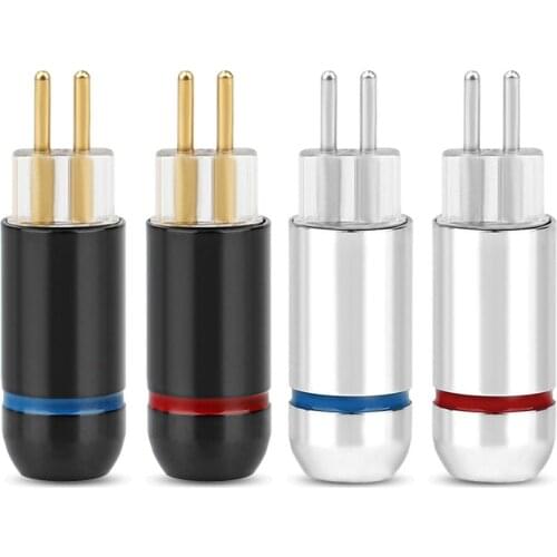 0.78mm 2 Pins Earphone Connector Gold/Rhodium Plated Copper Hifi Headphones Jack For W4R UM3X UE18 JH16 ES3 Headset DIY Plug