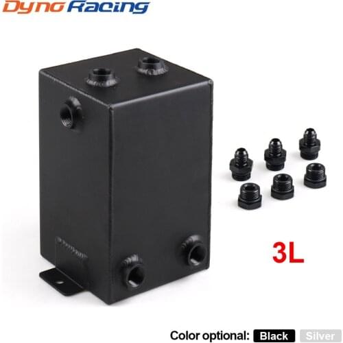 3L Racing Car Fuel Surge Tank Aluminum 3 Litre Swirl Pot System Universal Black Fuel Tank