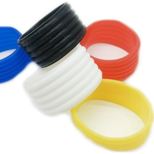 50pcs/lot Badminton Racket Handle Sweat Grip Shuttlecocks Sealing Silicone Ring Rubber Tennis Rackets Accessories