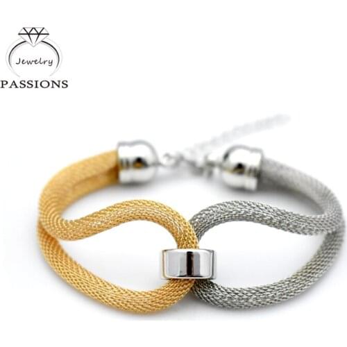 PASSIONS Vintage Simple Gold Plate Bracelet Wire-Braided Metal Bracelet for Women Fashion Jewelry Friendship Rope Bracelet Gift