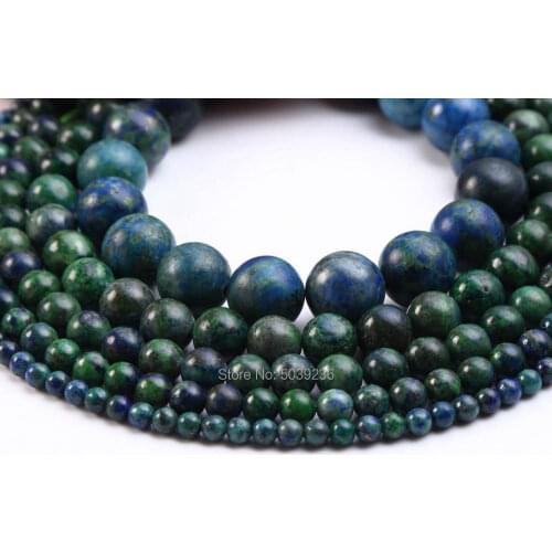 Wholesale Natural Lapis Lazuli Malachite Beads Natural Stone Round Loose Beads 4 6 8 10 12mm DIY Bracelet Jewelry Making