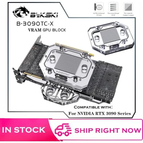 Bykski GPU Active Backplate Block Universal For NVIDIA RTX 3090 Series, Mining PCB Backside GDDR6 VRAM VGA Cooler B-3090CT-X