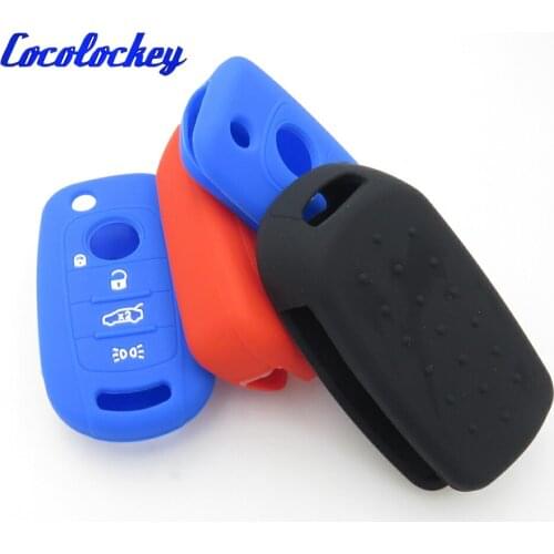 Cocolockey Case Key Silicone Car Key Cover for Fiat 500X Flip Remote Key Fob 4 Button Fob Shell Skin Jacket Car Styling No Logo