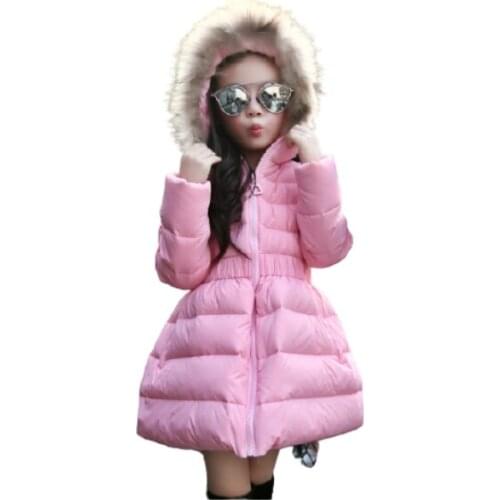 New Winter Jackets for Girls Children Clothes Wear Parka Down Coat Winter Fur Collar Hooded Jacket for Kids Christma Outerwear