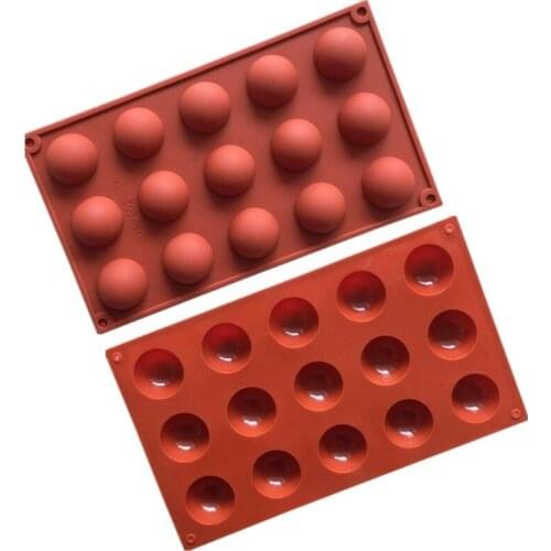 15 Holes Chocolate Sphere Mold Half Ball Mold Hemisphere Shape Silicone Chocolate Cake Mousse Dessert Baking Pastry Bakeware