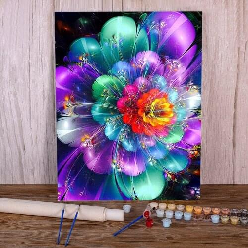 Art Flower Painting By Numbers Kit Acrylic Paints 50*70 Paiting By Numbers Handmade For Kids For Handiwork