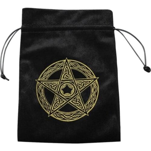 X3UA Tar-ots Pad Rubber Pad Astrolabe Witch Divination Pendulum Divination Tablecloth Props For Board Game Velvet Bag