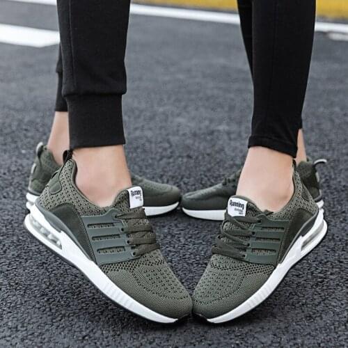 Unisex Sneakers Women Running Shoes Female Sport Air Cushion Walking Shoes Breathable Light Comfortable Trainers Big Size 36-45