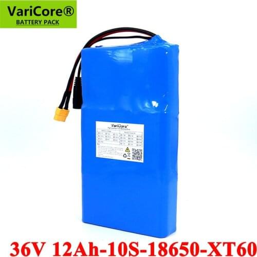 VariCore 36V 12Ah E-bike Lithium Battery Pack 18650 12000mAh 20A BMS for Balancing scooter lawn mower Electric wheelchair