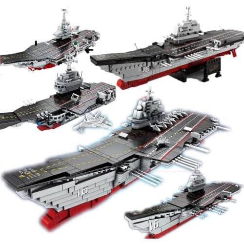 Military Destroyer Warship Submarine Aircrafted Carrier Model Liaoning Ship Building Blocks Brick Navy Battle Boat Army Frigate