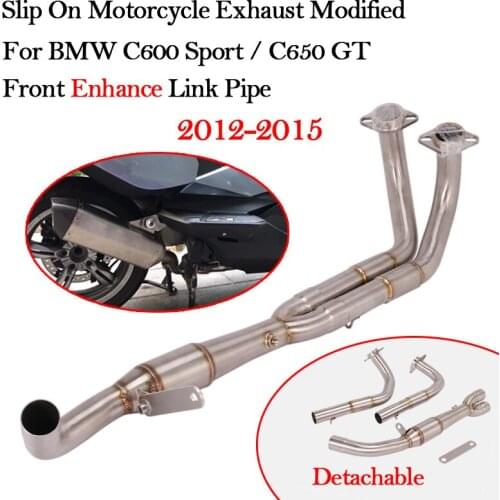 Motorcycle Exhaust Modified Front Link Pipe Moto Escape Tube For BMW C600 Sport C650 GT 2012-2015 Cat Delete Eliminator Enhanced